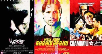 Films of the new Pakistani Era, Left to Right: Waar, Main hoon Shahid Afridi and Chambailee